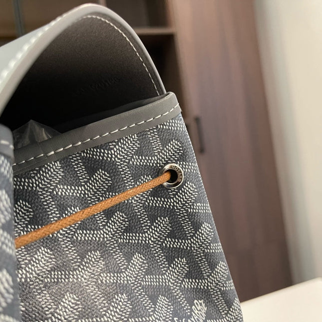 ALPIN BACKPACK 37 IN GREY LAMBSKIN AND GOYARDINE CANVAS