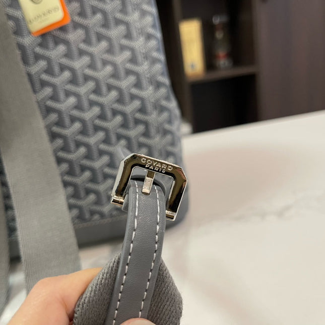 ALPIN BACKPACK 37 IN GREY LAMBSKIN AND GOYARDINE CANVAS