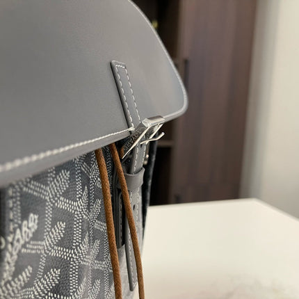 ALPIN BACKPACK 37 IN GREY LAMBSKIN AND GOYARDINE CANVAS