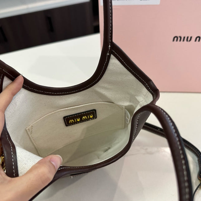 IVY MINI TOTE BAG 20 IN BROWN CALFSKIN