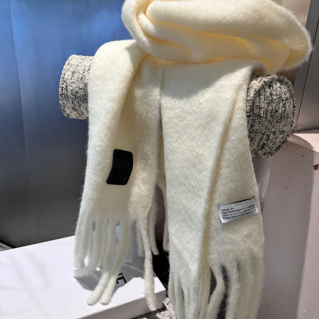 SCARF 185 CM IN WHITE WOOL 390876