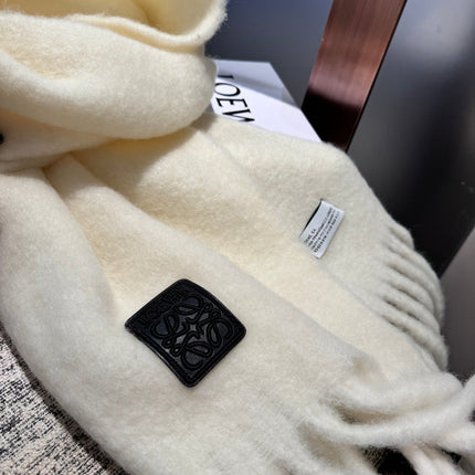 SCARF 185 CM IN WHITE WOOL 390876