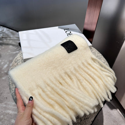 SCARF 185 CM IN WHITE WOOL 390876