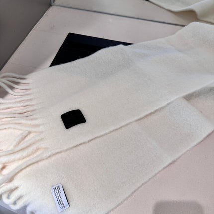 SCARF 185 CM IN WHITE WOOL 390876