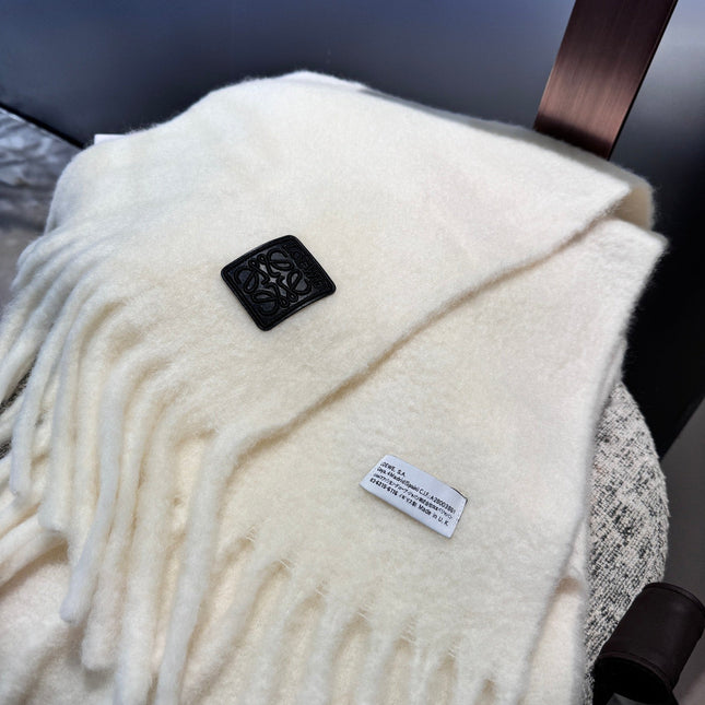 SCARF 185 CM IN WHITE WOOL 390876