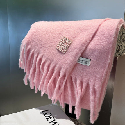 SCARF 185 CM IN PASTEL PINK WOOL 390877