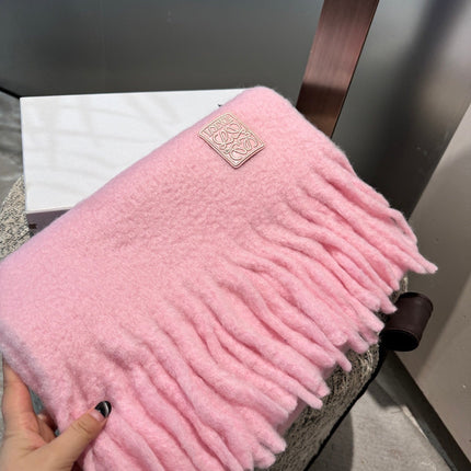 SCARF 185 CM IN PASTEL PINK WOOL 390877