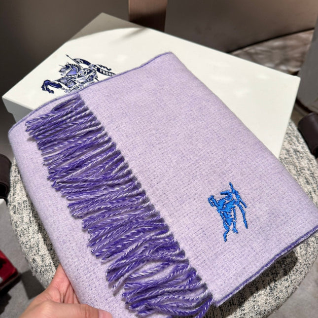 REVERSIBLE SCARF 180 CM IN VIOLET PURPLE CASHMERE 407411