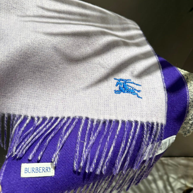 REVERSIBLE SCARF 180 CM IN VIOLET PURPLE CASHMERE 407411