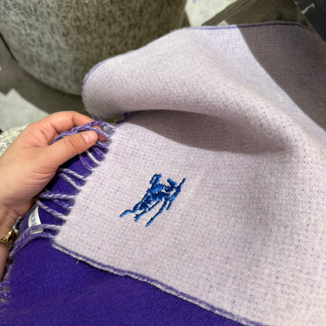 REVERSIBLE SCARF 180 CM IN VIOLET PURPLE CASHMERE 407411