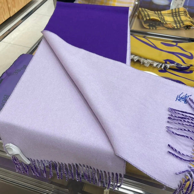 REVERSIBLE SCARF 180 CM IN VIOLET PURPLE CASHMERE 407411