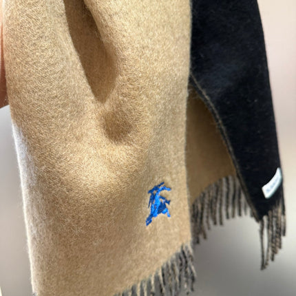 REVERSIBLE SCARF 180 CM IN BROWN MIX BLACK CASHMERE 407412