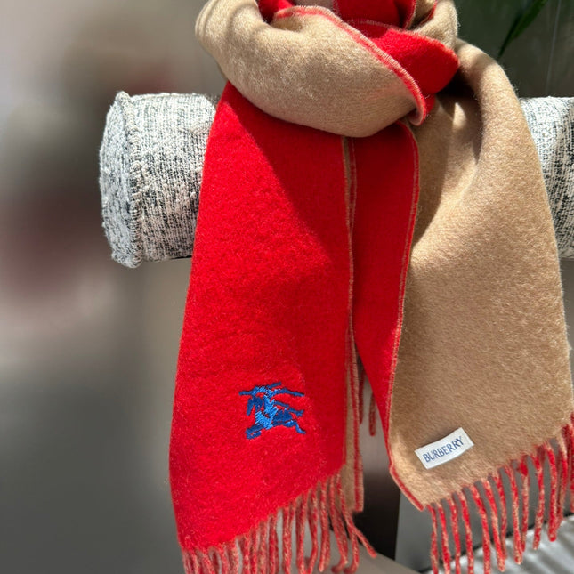 REVERSIBLE SCARF 180 CM IN RED CASHMERE 407413