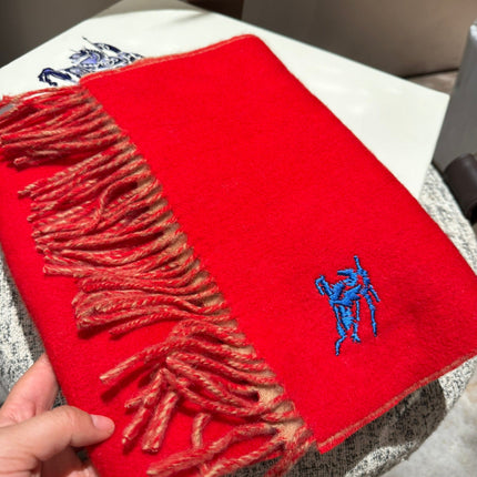 REVERSIBLE SCARF 180 CM IN RED CASHMERE 407413