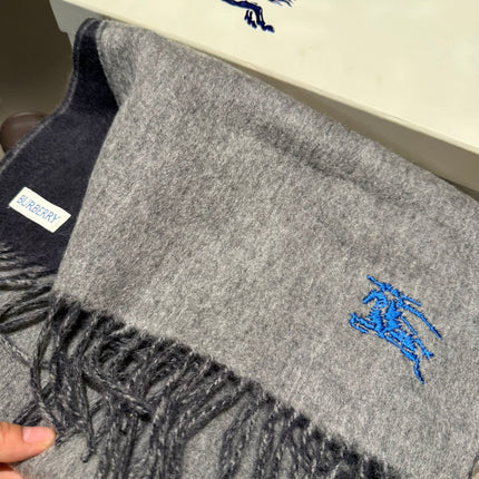 REVERSIBLE SCARF 180 CM IN GRAY CASHMERE 407414