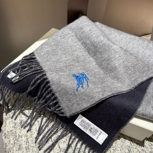 REVERSIBLE SCARF 180 CM IN GRAY CASHMERE 407414
