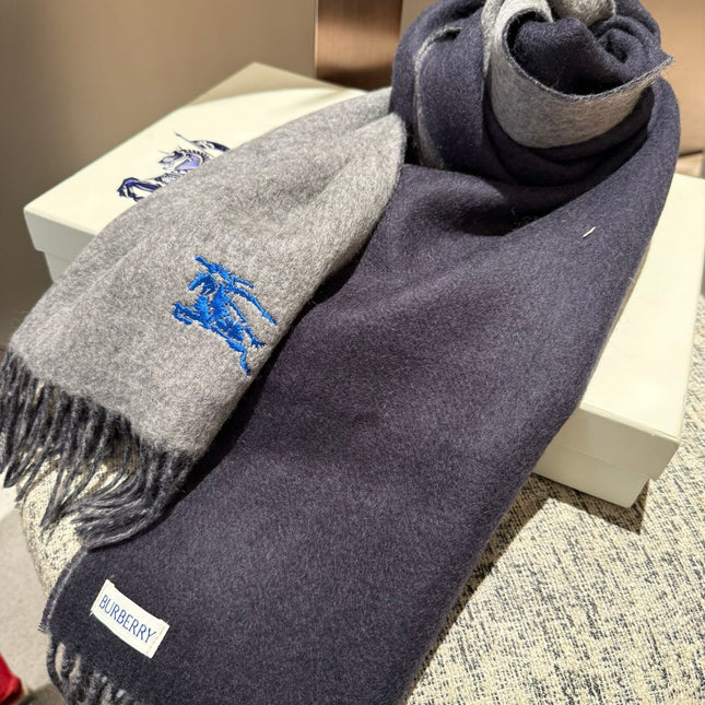 REVERSIBLE SCARF 180 CM IN GRAY CASHMERE 407414