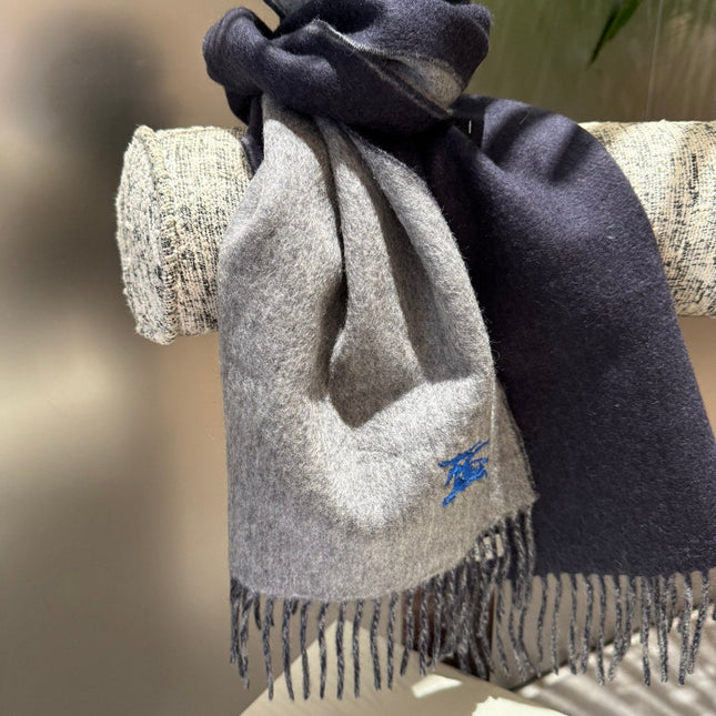 REVERSIBLE SCARF 180 CM IN GRAY CASHMERE 407414