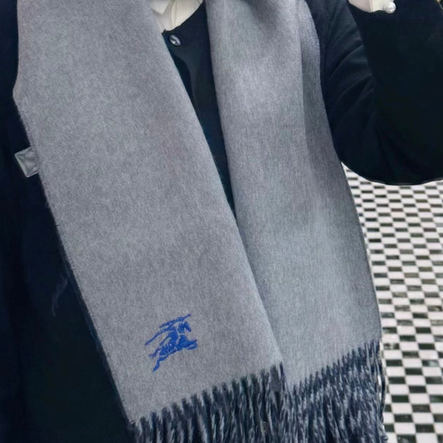 REVERSIBLE SCARF 180 CM IN GRAY CASHMERE 407414