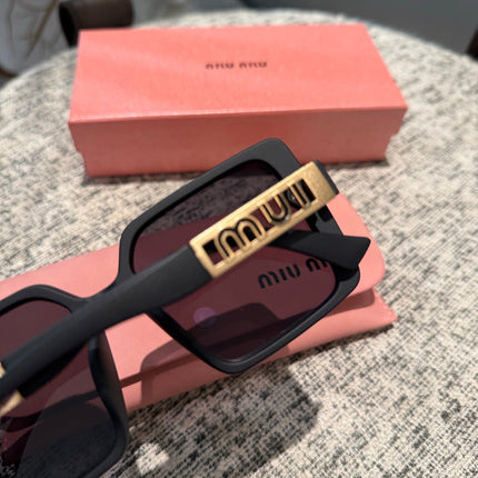 LOGO SQUARE SUNGLASSES 512016 IN BLACK ACETATE