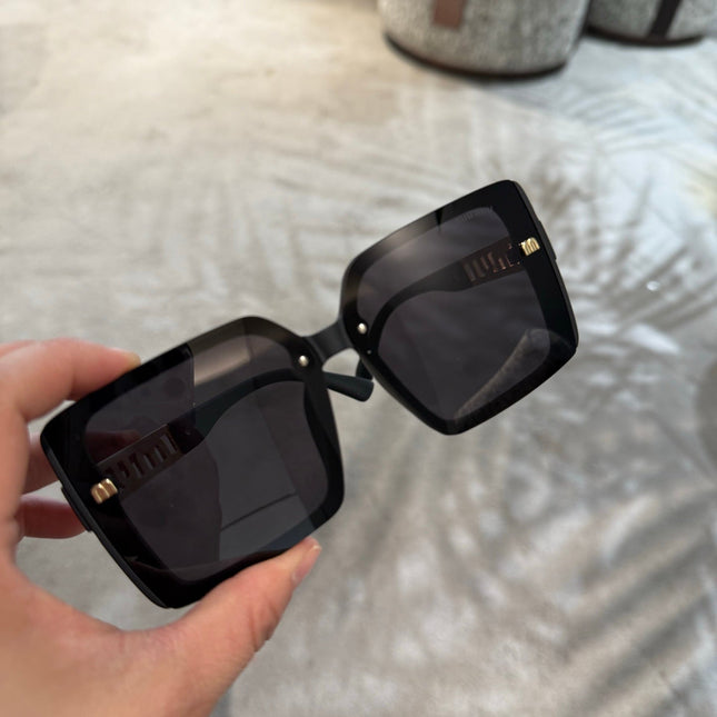 LOGO SQUARE SUNGLASSES 512016 IN BLACK ACETATE