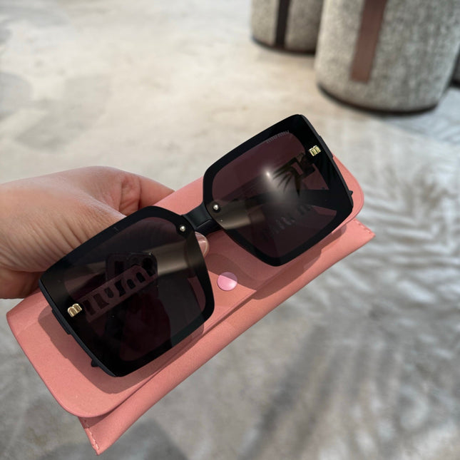 LOGO SQUARE SUNGLASSES 512016 IN BLACK ACETATE