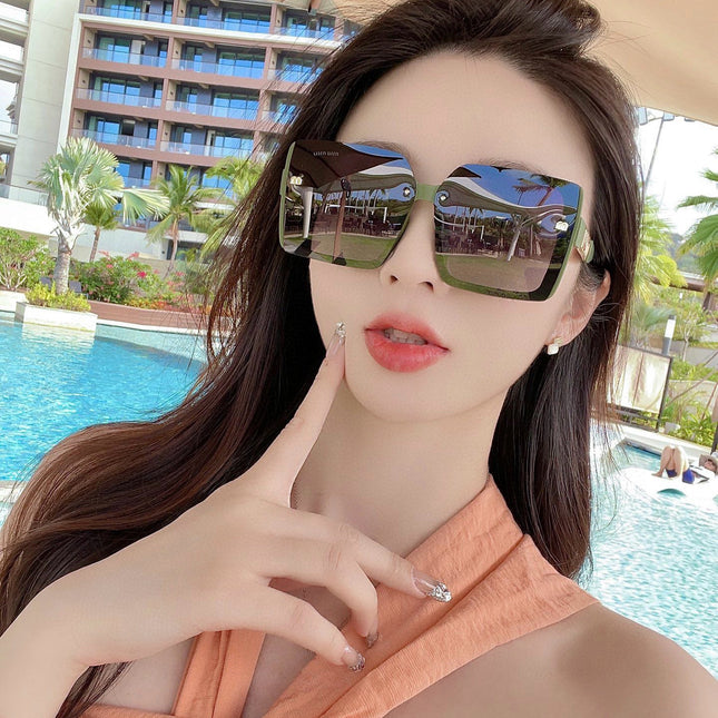 LOGO SQUARE SUNGLASSES 512017 IN GREEN ACETATE