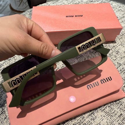 LOGO SQUARE SUNGLASSES 512017 IN GREEN ACETATE