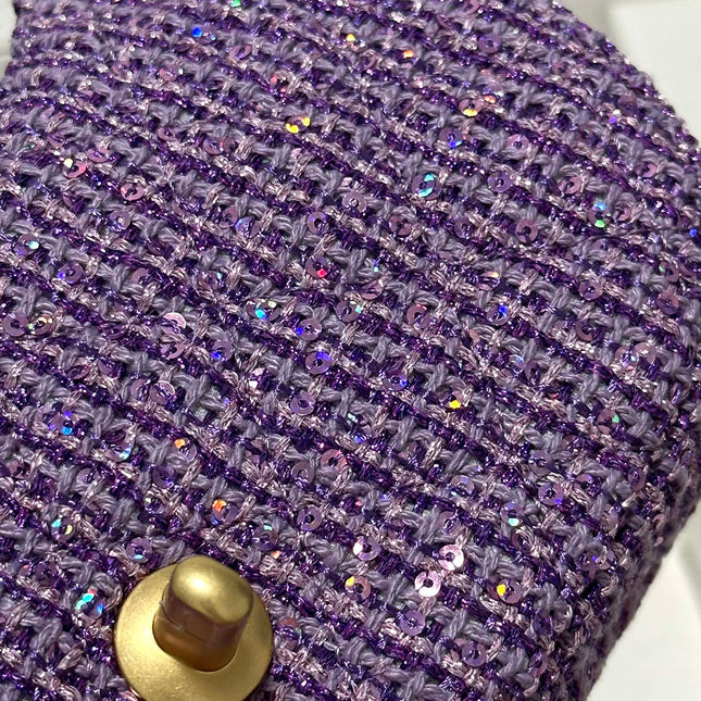 CC MINI 21 FLAP BAG IN VIOLET PURPLE WOOL TWEED