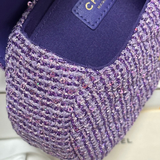 CC MINI 21 FLAP BAG IN VIOLET PURPLE WOOL TWEED