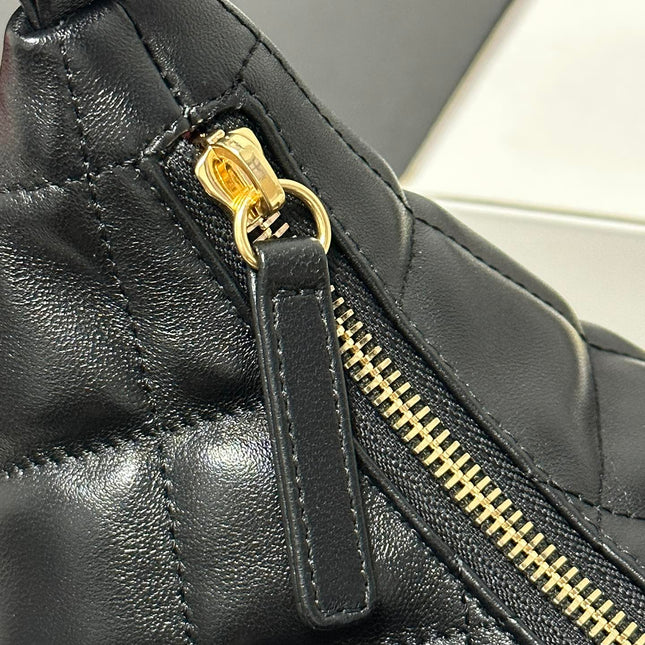 CC MAXI 30 HOBO BAG IN BLACK CALFSKIN WITH STRAP
