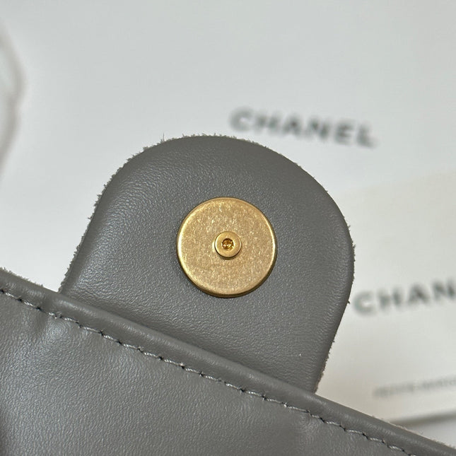 CC 25 HANDBAG 30 IN NATURAL GREY SUEDE GOLD HARDWARE
