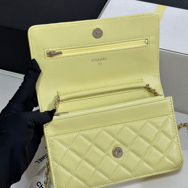 STRASS WOC ENTRUPY BAG 19 IN YELLOW CALFSKIN GOLD HARDWARE