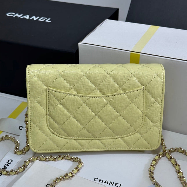 STRASS WOC ENTRUPY BAG 19 IN YELLOW CALFSKIN GOLD HARDWARE