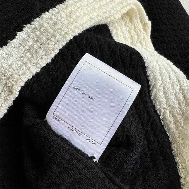 CC Cardigan In Black Mix White Wool