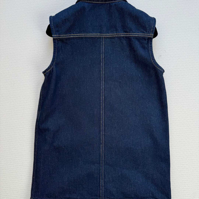 CC 25 Vest Jacket Blue Denim Fabric