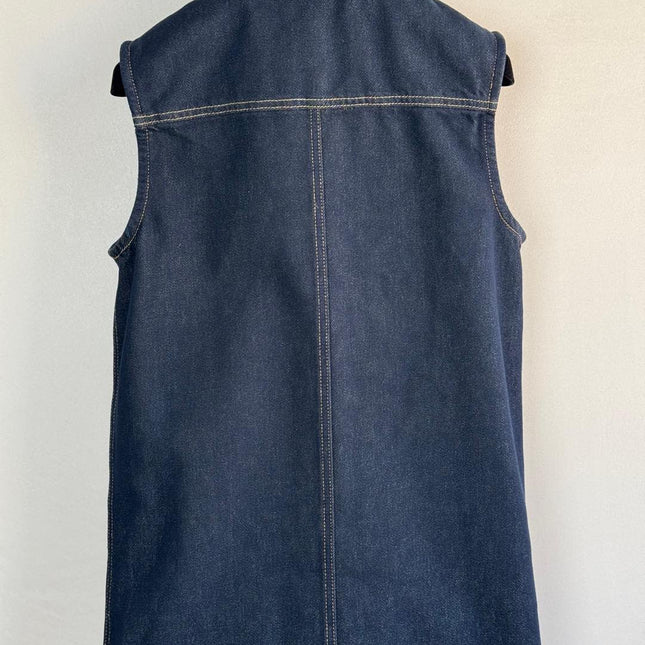 CC 25 Vest Jacket Blue Denim Fabric
