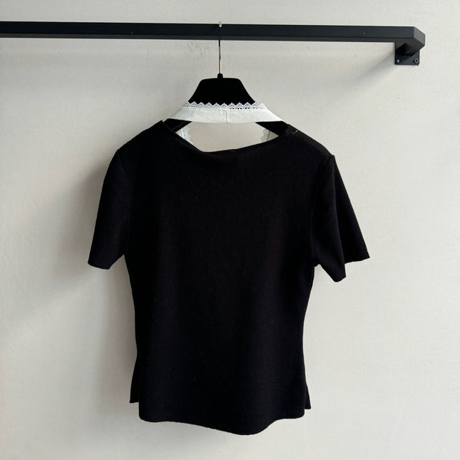 CC Knitted Top Black Wool