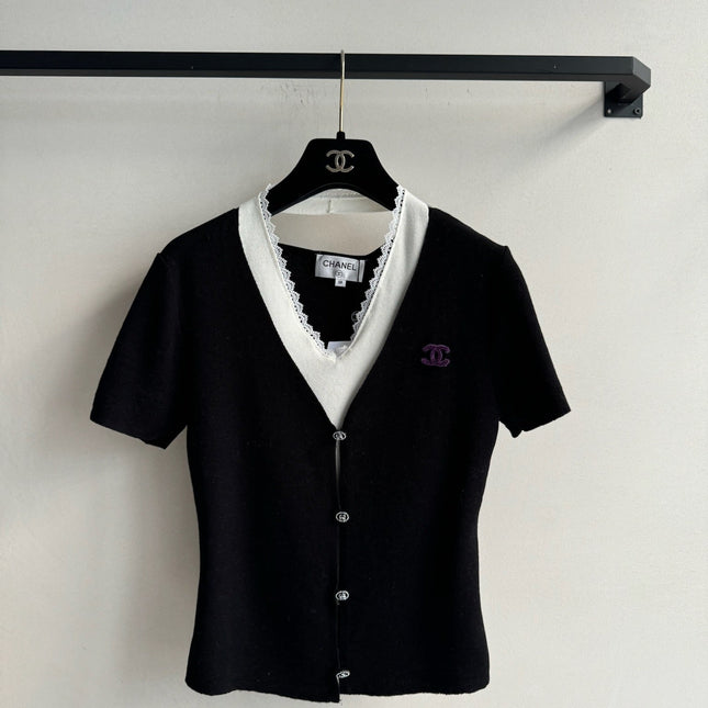 CC Knitted Top Black Wool