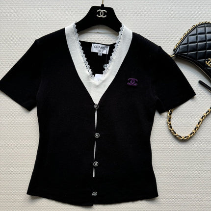 CC Knitted Top Black Wool