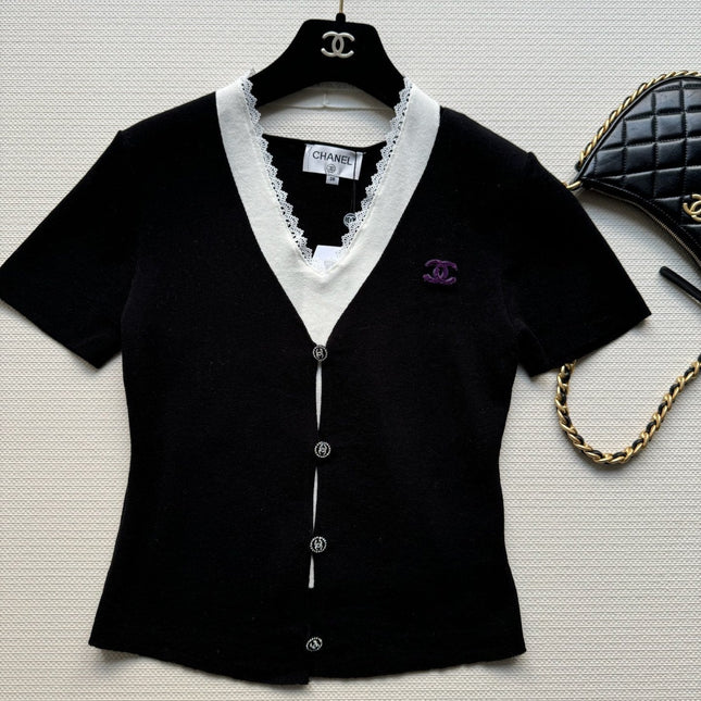 CC Knitted Top Black Wool