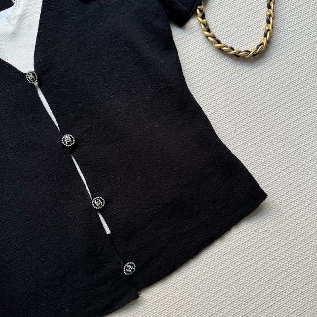 CC Knitted Top Black Wool