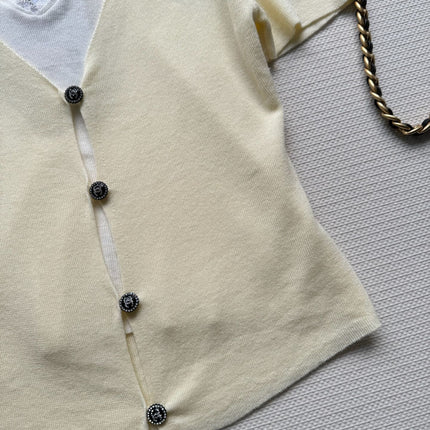 CC Knitted Top Yellow Wool