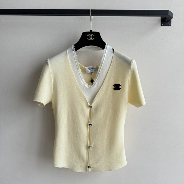 CC Knitted Top Yellow Wool