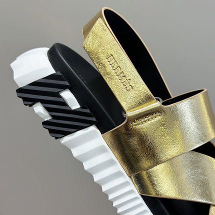 HM ELECTRIC SANDAL METALLIC GOLD CALFSKIN