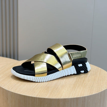 HM ELECTRIC SANDAL METALLIC GOLD CALFSKIN