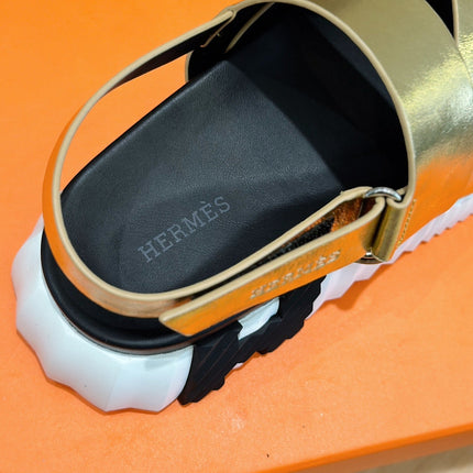 HM ELECTRIC SANDAL METALLIC GOLD CALFSKIN