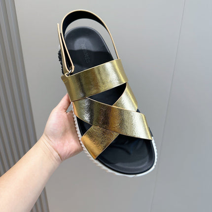 HM ELECTRIC SANDAL METALLIC GOLD CALFSKIN