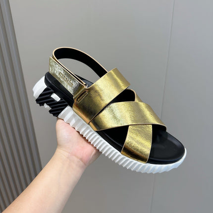HM ELECTRIC SANDAL METALLIC GOLD CALFSKIN