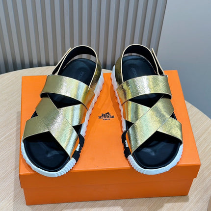 HM ELECTRIC SANDAL METALLIC GOLD CALFSKIN